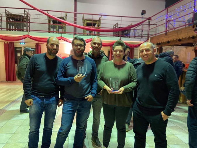 Les lauréats de la Cuntrata 2019, Laetitia Azzena et Paul Grimaldi en présence des organisateurs Les lauréats de la Cuntrata 2019, Laetitia Azzena et Paul Grimaldi en présence des organisateurs