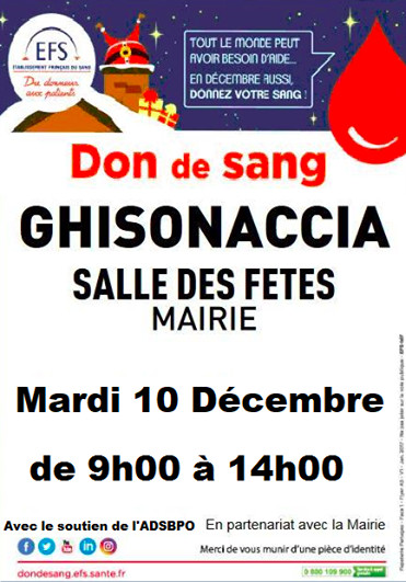 Ghisonaccia : La derniére Collecte de l'Année c'est ce Mardi 10 décembre
