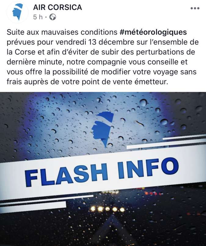 Vent violent en Corse : Air Corsica conseille de décaler son voyage Vent violent en Corse : Air Corsica conseille de décaler son voyage