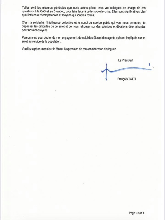 Collecte de déchets : La réponse de François Tatti au maire de Bastia 