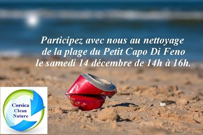 Ajaccio : Nettoyage de la plage du Petit Capu di Feno ce samedi