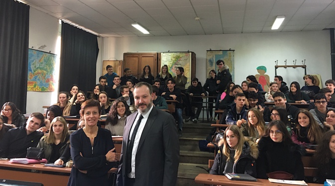 Nathalie Marcellesi, Thomas Piquereau et les élèves du lycée Fesch Nathalie Marcellesi, Thomas Piquereau et les élèves du lycée Fesch