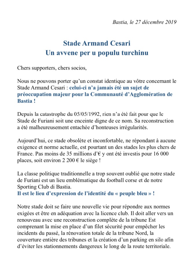 À Bastia, les municipales se jouent aussi sur la pelouse du Armand-Cesari À Bastia, les municipales se jouent aussi sur la pelouse du Armand-Cesari