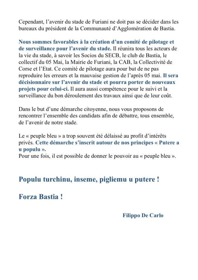 À Bastia, les municipales se jouent aussi sur la pelouse du Armand-Cesari À Bastia, les municipales se jouent aussi sur la pelouse du Armand-Cesari