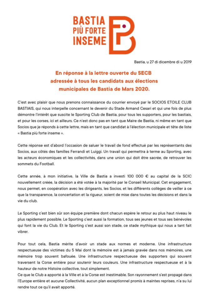 À Bastia, les municipales se jouent aussi sur la pelouse du Armand-Cesari À Bastia, les municipales se jouent aussi sur la pelouse du Armand-Cesari