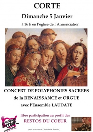Corte : Laudate chante au profit des Restos du cœur