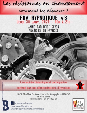 RDV hypnotique #3 le 30 janvier au Locu Teatrale d'Ajaccio