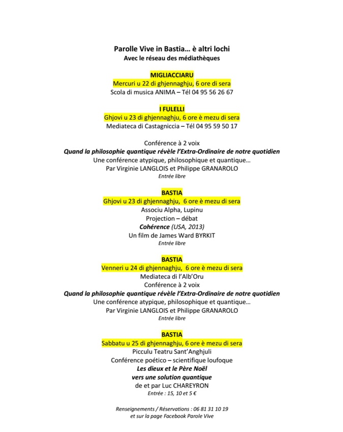 Bastia : Et si on parlait «quantique » ? Bastia : Et si on parlait «quantique » ?