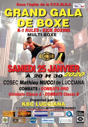 Lucciana : Belle affiche pour le 9ème gala du KBC Lucciana ce samedi 25 janvier Lucciana : Belle affiche pour le 9ème gala du KBC Lucciana ce samedi 25 janvier