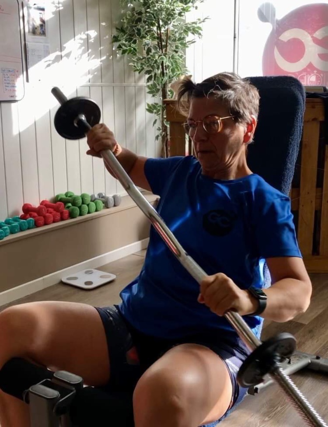 Sylvie en plein entraînement Sylvie en plein entraînement