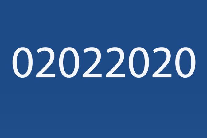 0202 2020, un jour palindrome. Il y en a que 366 tous les 10 mille ans 0202 2020, un jour palindrome. Il y en a que 366 tous les 10 mille ans