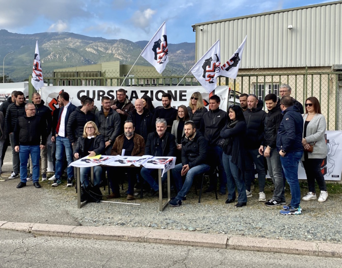 conférence de presse devant l'agence Engie-Cofely de Bastia conférence de presse devant l'agence Engie-Cofely de Bastia