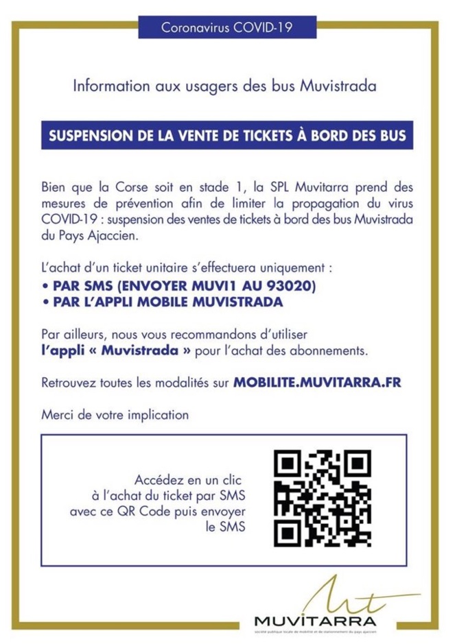 Ajaccio : suspension de la vente de tickets à bord des bus 