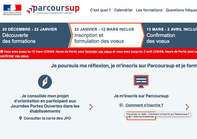 Parcoursup : les étudiants ont jusqu’à ce soir pour formuler leurs vœux Parcoursup : les étudiants ont jusqu’à ce soir pour formuler leurs vœux