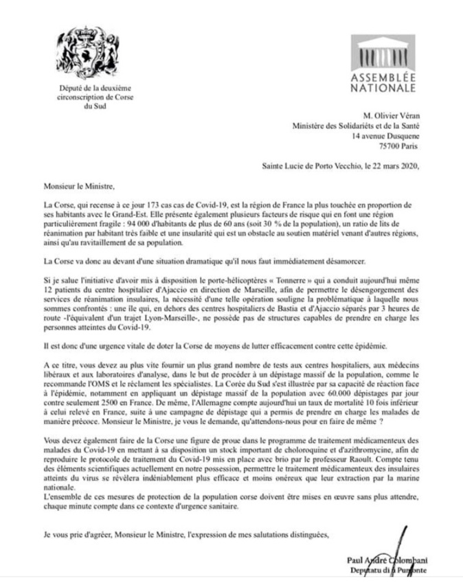 Coronavirus : La Corse veut intégrer le programme du traitement à la chloroquine du Pr Raoult Coronavirus : La Corse veut intégrer le programme du traitement à la chloroquine du Pr Raoult