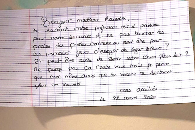 Coronavirus : l'infirmière invitée à "loger ailleurs" 