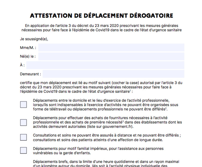 Confinement: voici la nouvelle attestation dérogatoire à télécharger Confinement: voici la nouvelle attestation dérogatoire à télécharger