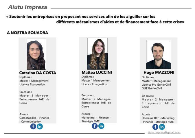 Crise sanitaire : ces étudiants, bénévoles et solidaires, qui veulent accompagner les entreprises corses