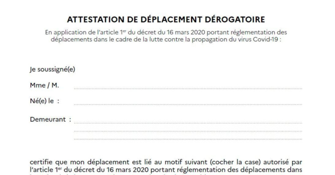 Confinement : Une attestation de déplacement numérique sera disponible dès le 6 avril Confinement : Une attestation de déplacement numérique sera disponible dès le 6 avril