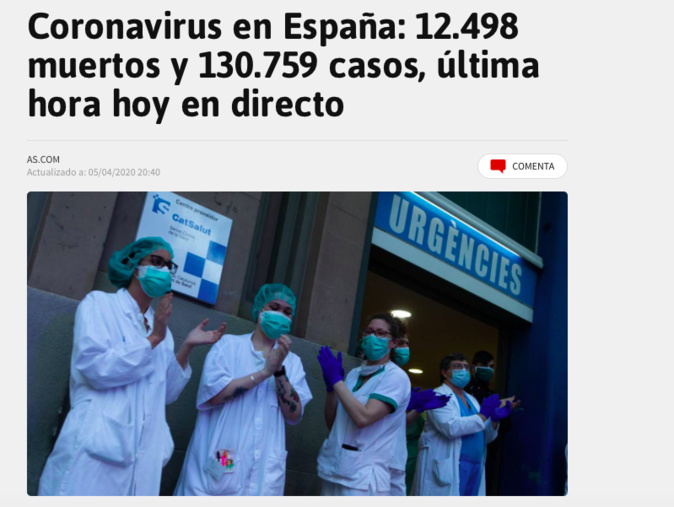 Covid-19. En Espagne le nombre de décès en baisse Covid-19. En Espagne le nombre de décès en baisse