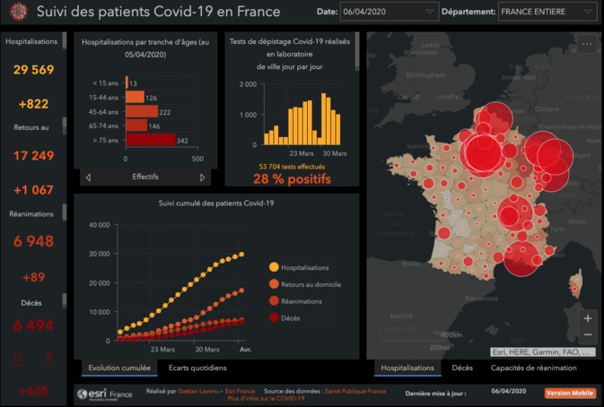 La carte interactive du coronavirus en France. Cliquez pour l'activer