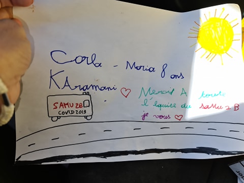  Ils combattent tous les jours le coronavirus : l'hommage de Carla-Maria, 8 ans, au Samu de Haute-Corse