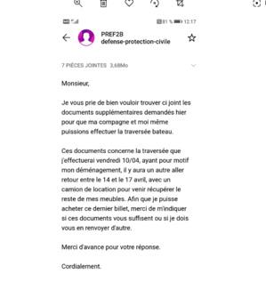 Covid-19 -Un jeune couple privé de déménagement entre Corse et continent Covid-19 -Un jeune couple privé de déménagement entre Corse et continent