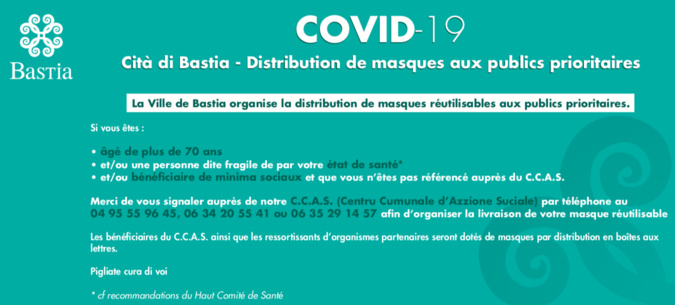 A Bastia la distribution des masques aux personnes prioritaires a commencé A Bastia la distribution des masques aux personnes prioritaires a commencé