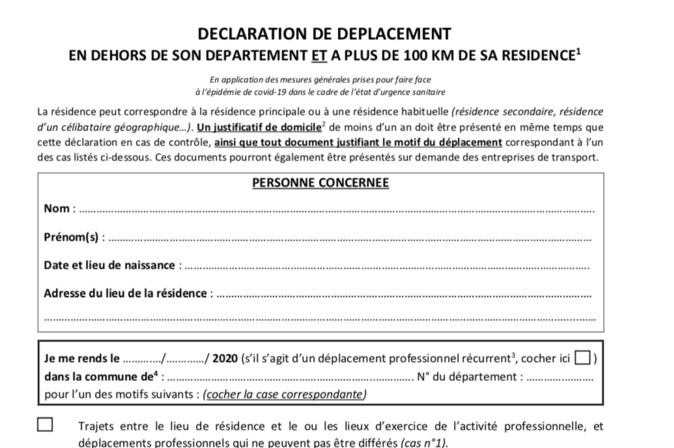Deconfinement Voici L Attestation Pour Vous Deplacer A Plus