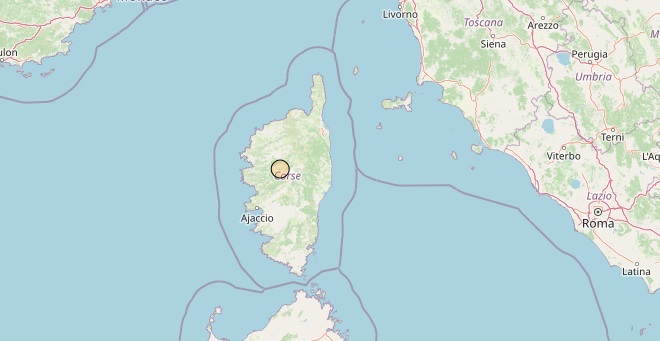 Un séisme de magnitude 3,0 enregistré cette nuit en Corse Un séisme de magnitude 3,0 enregistré cette nuit en Corse