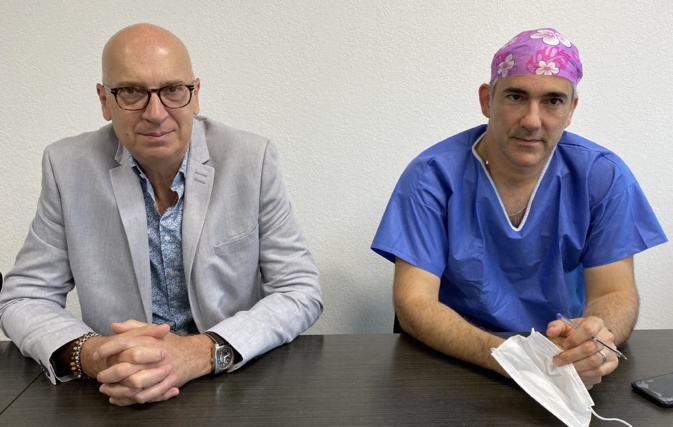 Jean-Mathieu Defour, directeur de l'hôpital de Bastia et docteur Thomas Darnaud Jean-Mathieu Defour, directeur de l'hôpital de Bastia et docteur Thomas Darnaud