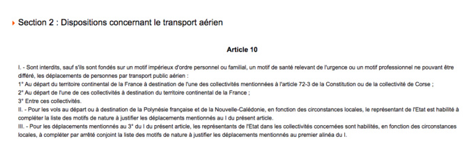 Un article 10 qui interpelle : on ne pourra pas voyager entre Corse et continent comme l'on veut Un article 10 qui interpelle : on ne pourra pas voyager entre Corse et continent comme l'on veut
