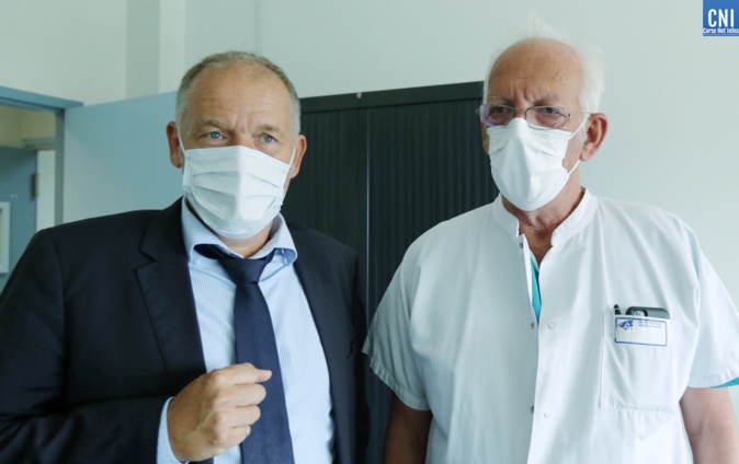 Le directeur de l'hôpital d'Ajaccio Jean-Luc Pesce et le médecin conseil Bernard Lecomte. (Photo Michel Luccioi)