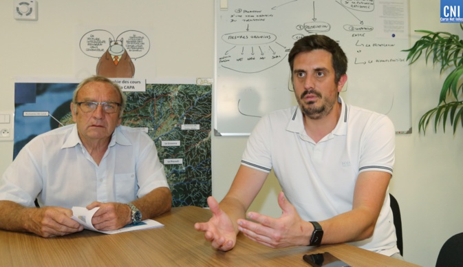 Adrien Castanier, responsable des transports de la CAPA et Jean-Marie Pasqualaggi, Maire de Tavaco et Vice-Président de la CAPA