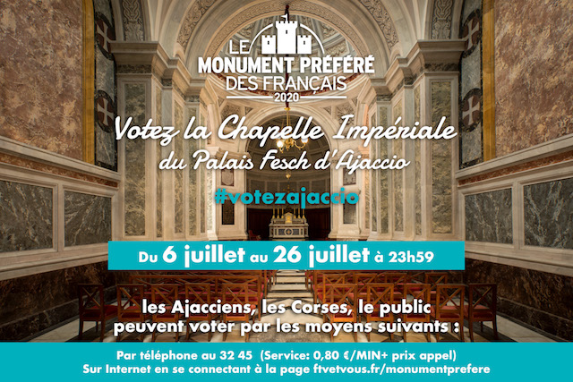 Monuments préférés des Français : la Chapelle Impériale d'Ajaccio en lice parmi 14 sites 