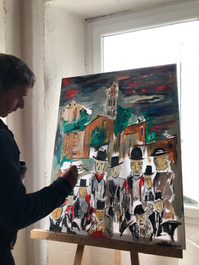 Joseph-Antoine Salviani dans son atelier Joseph-Antoine Salviani dans son atelier