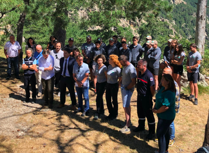 François Sargentini à Bavedda, entouré des élus locaux et des équipes de l'OEC. François Sargentini à Bavedda, entouré des élus locaux et des équipes de l'OEC.