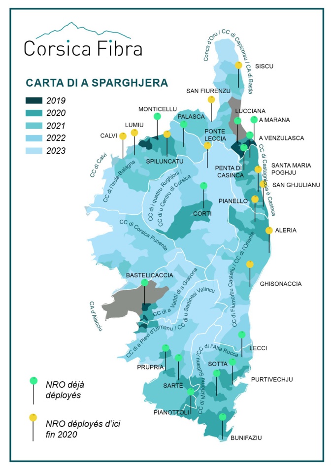 Les travaux de déploiement de la fibre optique s’accélèrent sur le réseau Corsica Fibra Les travaux de déploiement de la fibre optique s’accélèrent sur le réseau Corsica Fibra