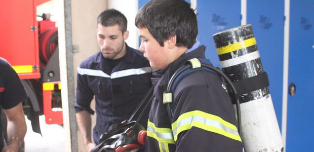 Les collègiens au Centre de secours de L'Ile-Rousse