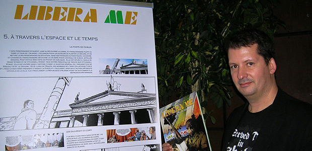 Miceal O'Griafa a présenté la bande dessinée "Libera Me" avec Frédéric Bertonchini lors du festival de la BD d'Ajaccio. (Photo: Yannis-Christophe Garcia)