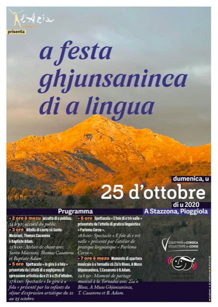 Festa di a lingua dimanche 25 octobre à A Stazzona Pioggiola