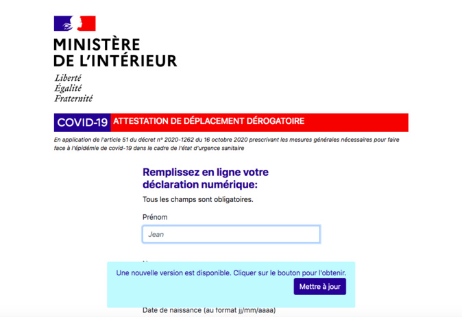Couvre-feu : téléchargez l’attestation dérogatoire nécessaire pour tout déplacement Couvre-feu : téléchargez l’attestation dérogatoire nécessaire pour tout déplacement