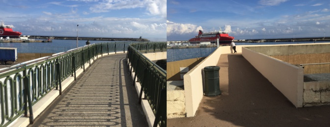 Les deux passerelles reliant la place St Nicolas au Quai des Martyrs vont être élargies.