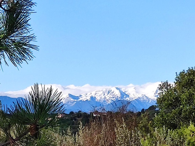 Les sommets de l'île vus d'Alistro il y a quelques semaines (Martina Reissmann)