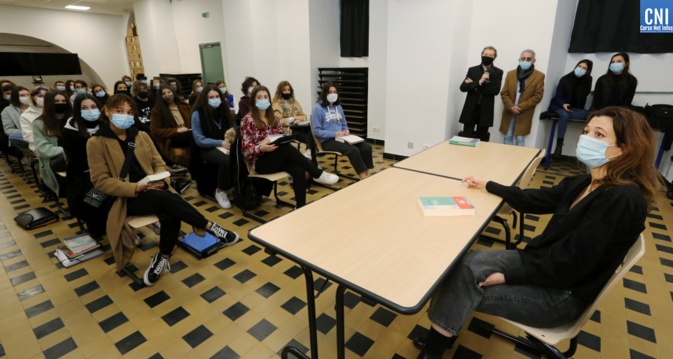 Francesca Serra à la rencontre des élèves du lycée Fesch d'Ajaccio