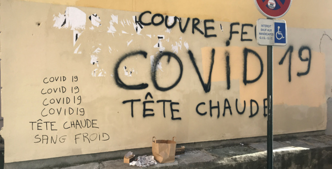 A Bastia la Covid-19 inspire les tageurs