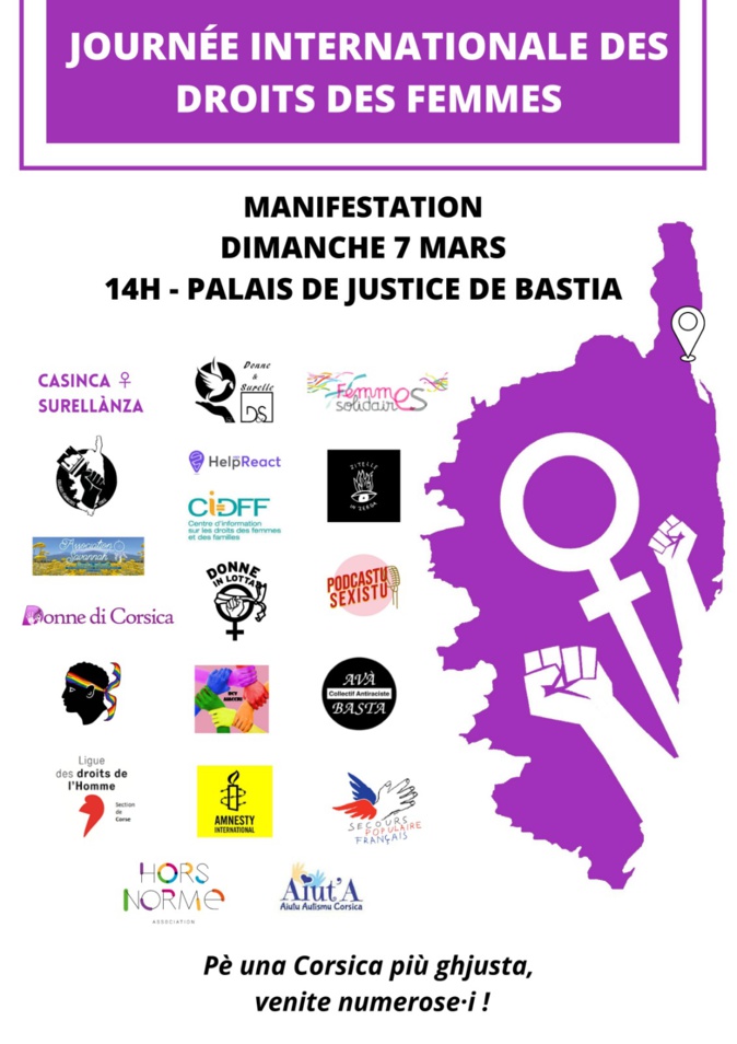 Journée des droits des femmes :  vingt associations insulaires manifestent à Bastia