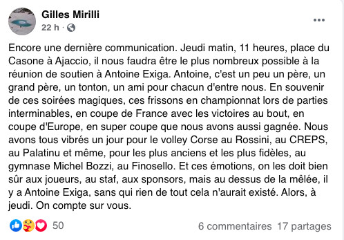 Capture d'écran du groupe Facebook « Fan Club Antoine EXIGA !! ».