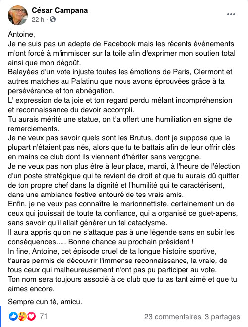 Captures d'écran du groupe Facebook « Fan Club Antoine EXIGA !! ».
