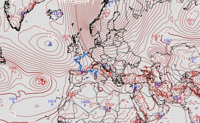 L'anticyclone Islandais va générer un courant froid sur l'Europe de l'ouest. L'anticyclone Islandais va générer un courant froid sur l'Europe de l'ouest.